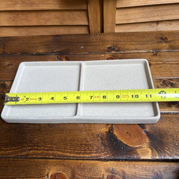 Hearth & Hand Stoneware Vanity Tray - Dual Section Organizer - Picture 2 of 8